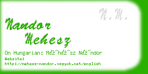 nandor mehesz business card